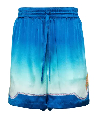 Casablanca Printed Graphic Shorts In Blue