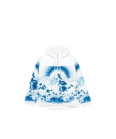 Casablanca Printed Hooded Casual Jacket In White
