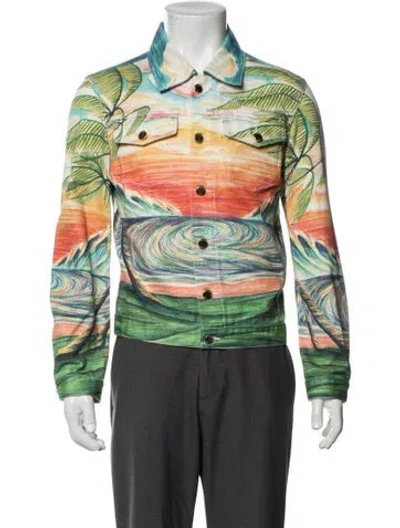 Pre-owned Casablanca Printed Jacket In Blue/green/orange