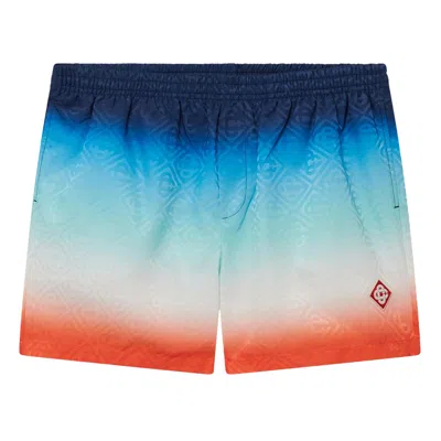 Pre-owned Casablanca Printed Jacquard Monogram Swim Shorts 'gradient' | White | Men's Size Xl