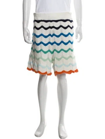 Pre-owned Casablanca Printed Jogger Shorts In White