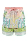 Casablanca Linen Shorts With Printed Graphic Design