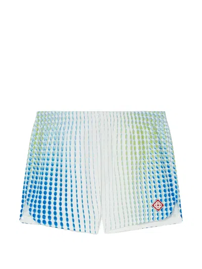 Casablanca Printed Logo Shorts In White