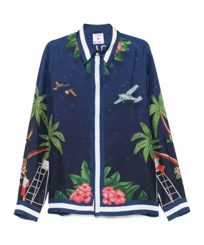 CASABLANCA PRINTED LONG-SLEEVE SHIRT