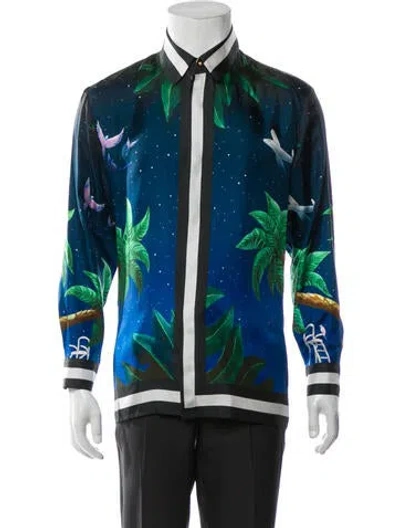Pre-owned Casablanca Printed Long Sleeve Shirt In Blue