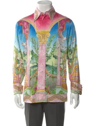 Pre-owned Casablanca Printed Long Sleeve Shirt In Pink