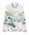 Casablanca Mens The Art Of Racing Classic Long-sleeve Silk Shirt In White
