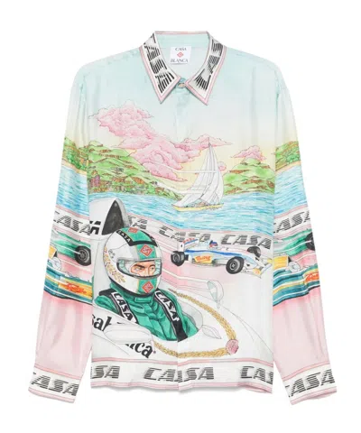 CASABLANCA PRINTED LONG-SLEEVE SHIRT