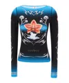 Casablanca Gradient Long-sleeve Top With Orchid Graphic In Blue