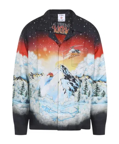 CASABLANCA SKI-SCENE SILK SHIRT