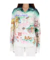 Casablanca Floral Design Long Sleeve Shirt In Green