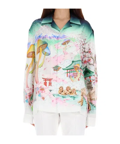 CASABLANCA CASABLANCA FLOWER PRINT LONG-SLEEVED SHIRT