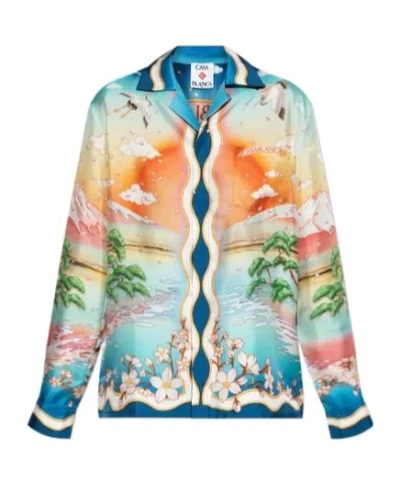 CASABLANCA PRINTED LONG-SLEEVED SHIRT