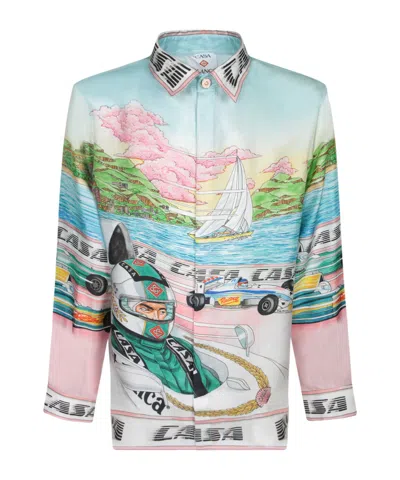CASABLANCA PRINTED LONG-SLEEVED SHIRT