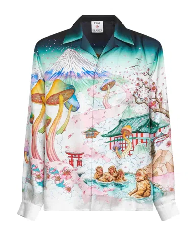 CASABLANCA PRINTED LONG-SLEEVED SHIRT