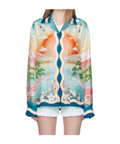 CASABLANCA PRINTED LONG-SLEEVED SHIRT