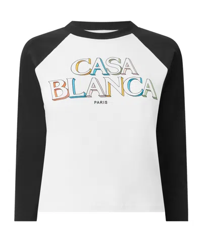 Casablanca Logo-print Raglan-sleeve T-shirt In White