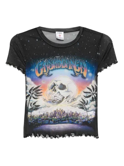 Casablanca Printed Mesh T-shirt In Multicolour