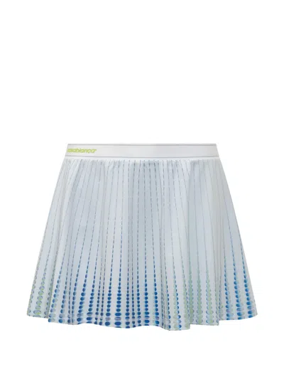 Casablanca Tennis Gradient Pleated Skirt Dashed Pattern In Blue
