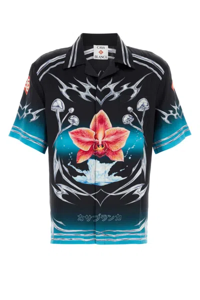 CASABLANCA PRINTED SATIN SHIRT