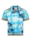 Casablanca Short-sleeved Printed Shirt In Blue