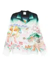 Casablanca Printed Silk Shirt In Green