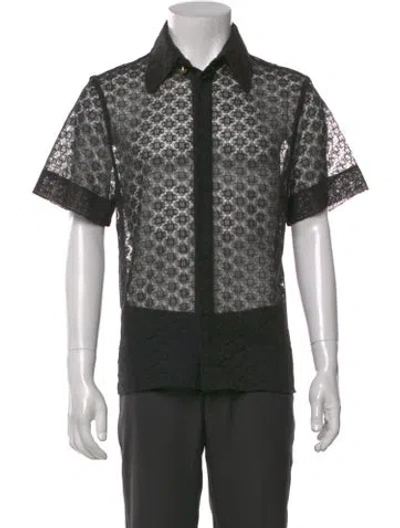 Pre-owned Casablanca Printed Short Sleeve Shirt In Black