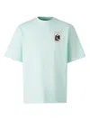 Casablanca Green T-shirt With Crewneck And Logo On The Front And Maxi Logo On The Back In Blue