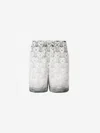 Casablanca Silk Bermuda Shorts Geometric Pattern In Gray