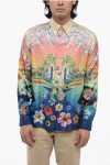 CASABLANCA PRINTED SILK LONG SLEEVED SHIRT