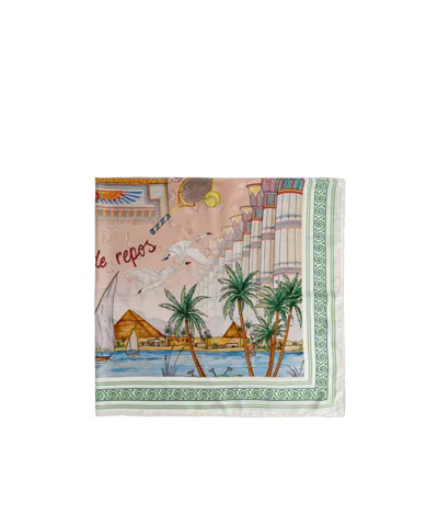 Casablanca Printed Silk Scarf In Multi