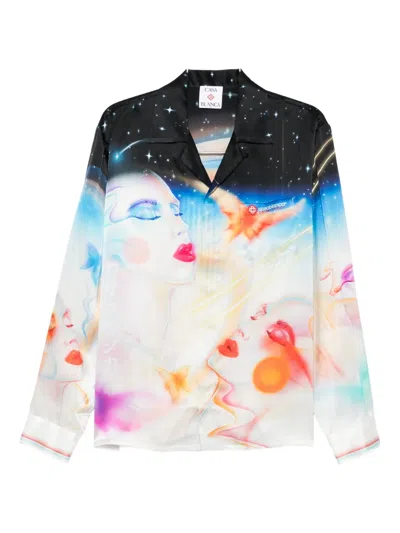 Casablanca Printed Silk Shirt In Multi