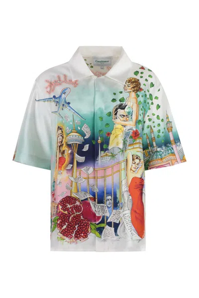 Casablanca Printed Silk Shirt In Multicolor