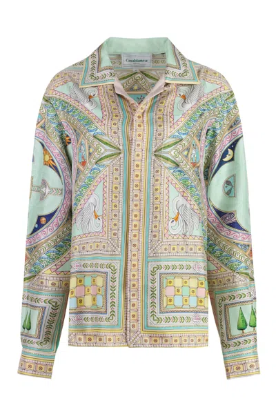 Casablanca Printed Silk Shirt In Multicolor