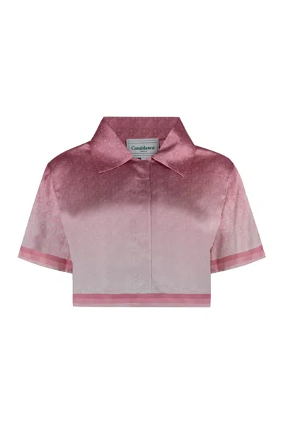 Casablanca Printed Silk Shirt In Pink