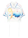 Casablanca Printed Silk Top In Multi