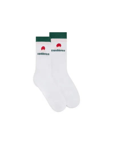 Casablanca Printed Sports Socks In White