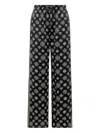 Casablanca Silk Pants With Monogram Print In Black