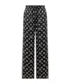 Casablanca Silk Pants With Monogram Print In Black