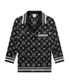 Casablanca Silk Satin Pajama Shirt Silk Satin Monogram In Black