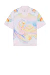Casablanca Printed Swim Open Collar Shirt In Psychedelic Nirvana