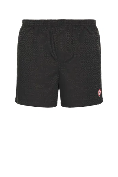 Casablanca Mens Swim Shorts All Over Pattern In Black