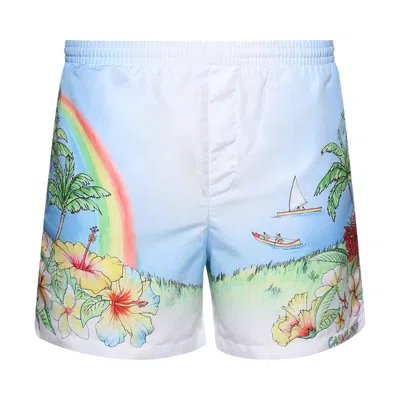 Pre-owned Casablanca Printed Swim Shorts 'aloha' | Multi-color | Men's Size S