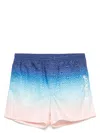 Casablanca Gradient Monogram Shorts With Elasticized Waistband In Blue