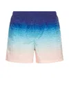 Casablanca Gradient Monogram Shorts With Elasticized Waistband In Blue