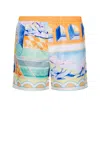 Casablanca Summer Mini Drawstring Shorts For Men In Surreal Pool