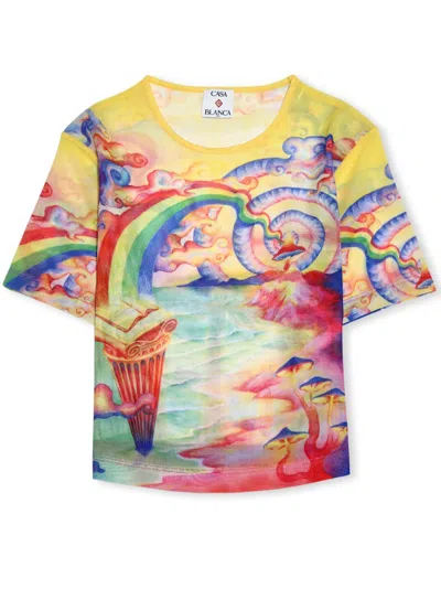 Casablanca Multicolor Printed Mesh Baby T-shirt