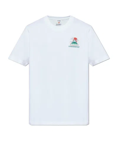 CASABLANCA CASABLANCA LOGO PRINTED CREWNECK T-SHIRT