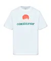 Casablanca White Crewneck T-shirt With Logo On The Front