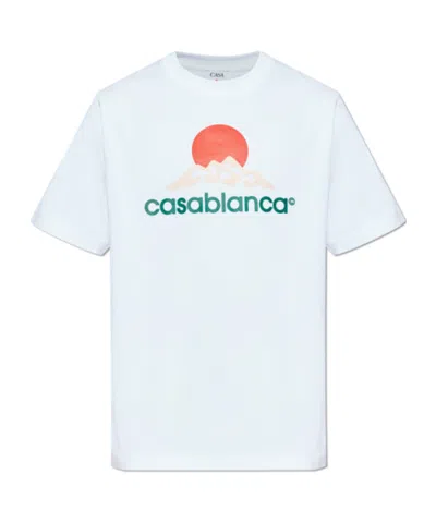 CASABLANCA CASABLANCA LOGO PRINTED CREWNECK T-SHIRT